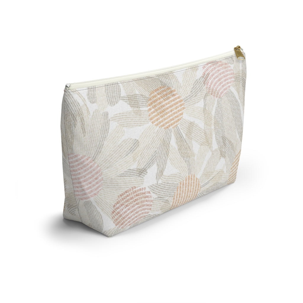 Daisy Chain Code Accessory Pouch w T-bottom in Brown