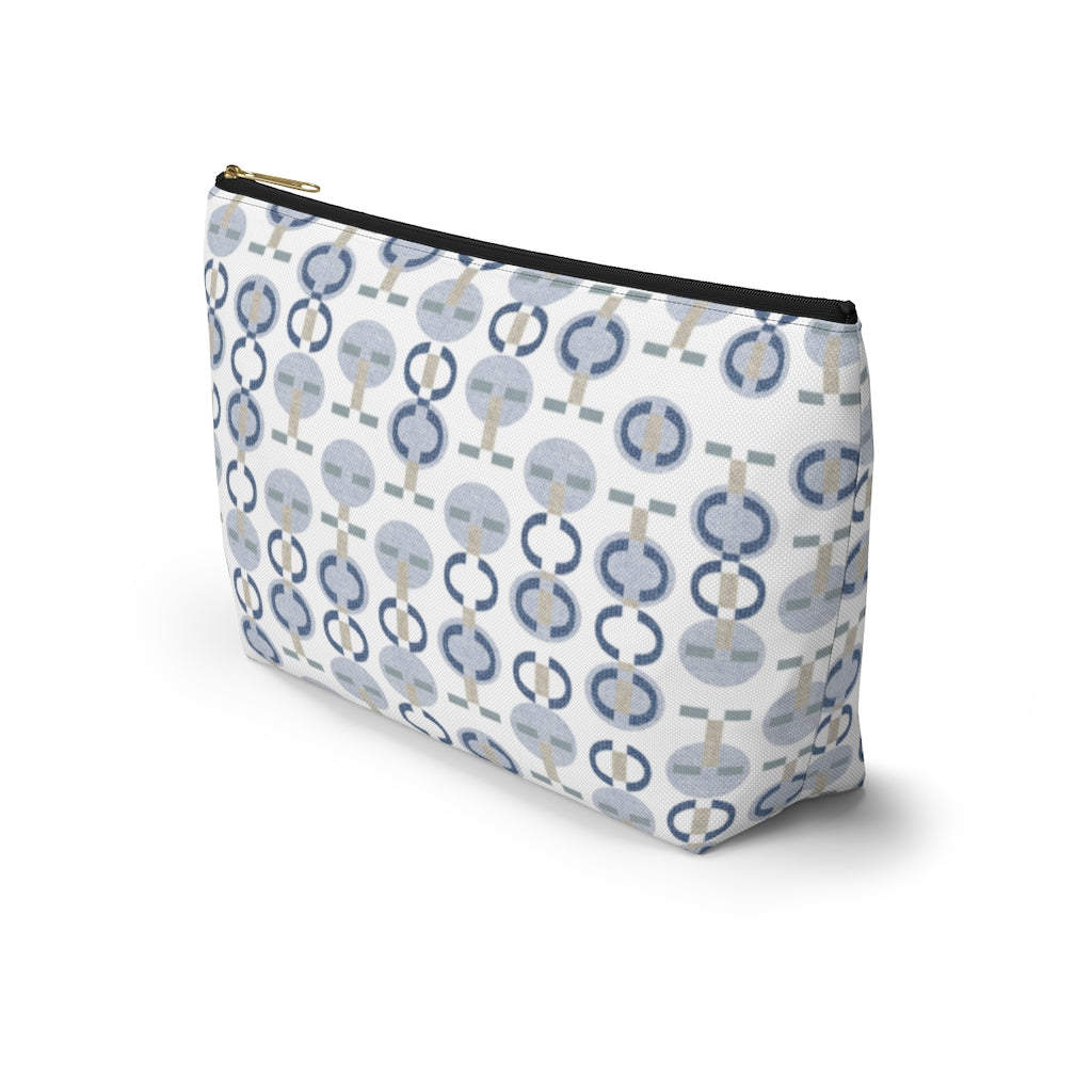 Telegraph Code Accessory Pouch w T-bottom in Blue