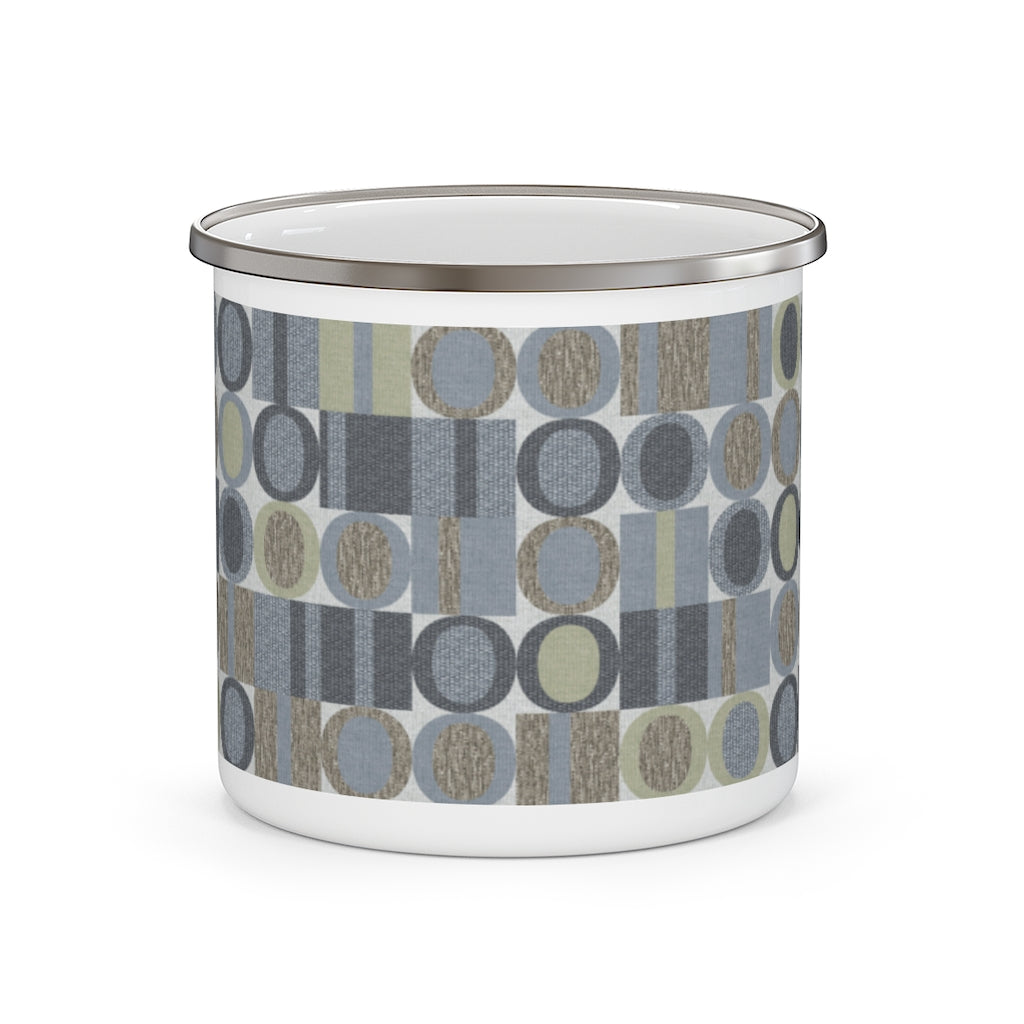 Five Languages Code Enamel Mug in Blue