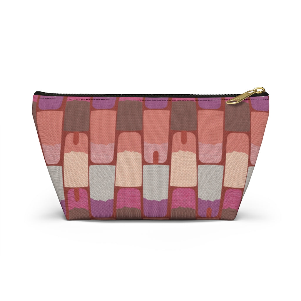 Popsicles Accessory Pouch w T-bottom in Pink