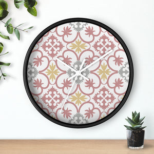 Portugal Tile Wall Clock in Pink