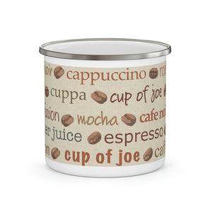 Cup of Joe Enamel Mug in Tan