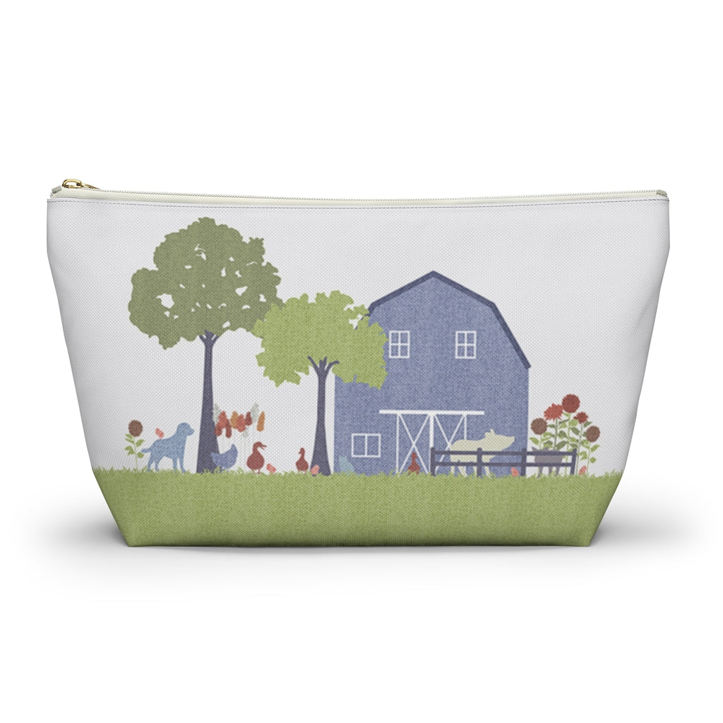 Barnyard Fun Accessory Pouch w T-bottom in Blue