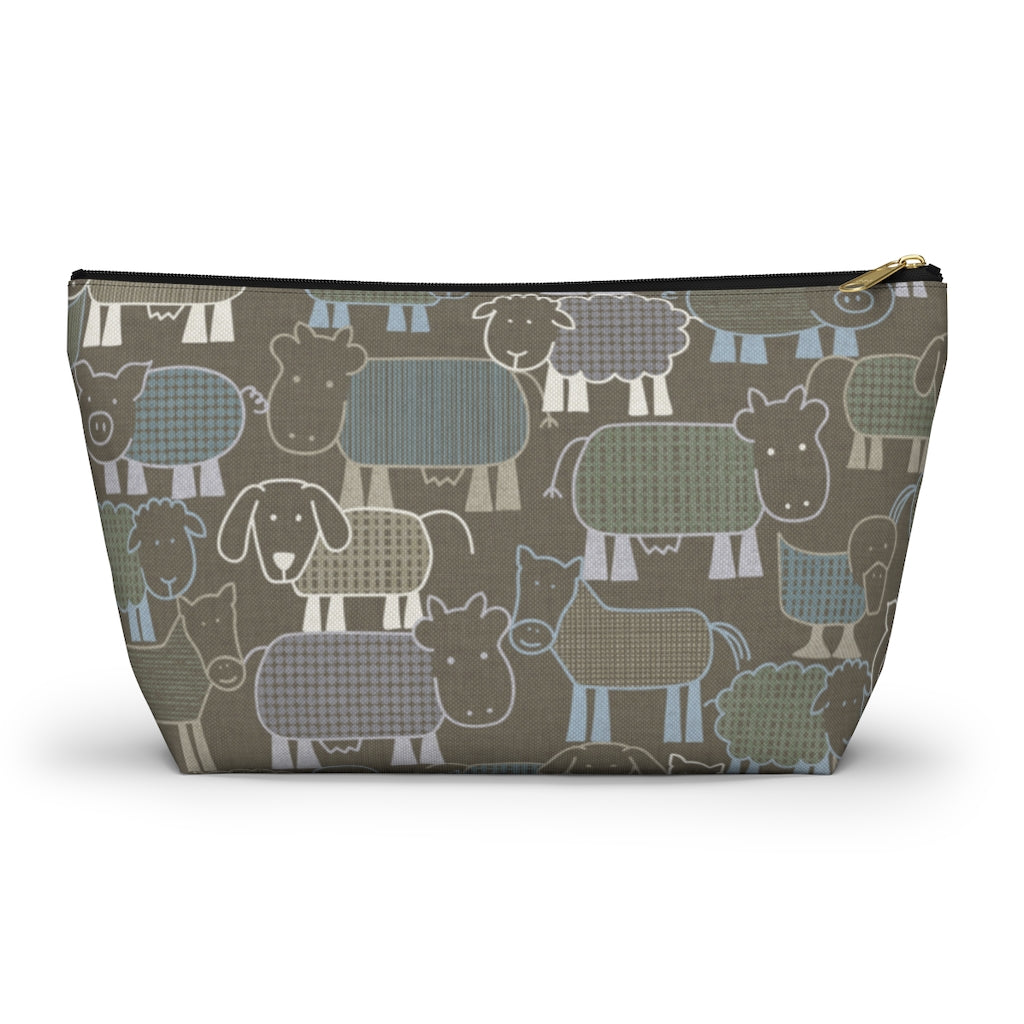 Animal Farm Accessory Pouch w T-bottom in Brown