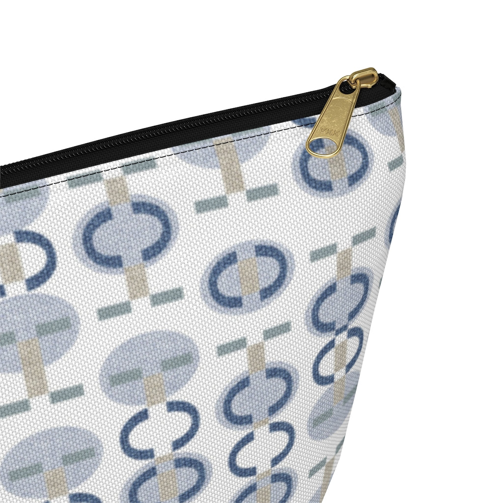 Telegraph Code Accessory Pouch w T-bottom in Blue
