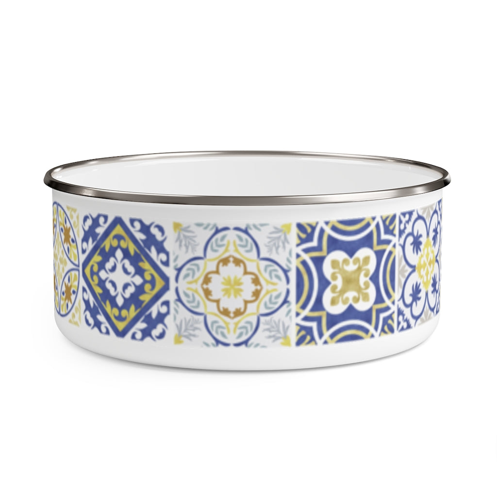 Seville Square Enamel Bowl in Blue