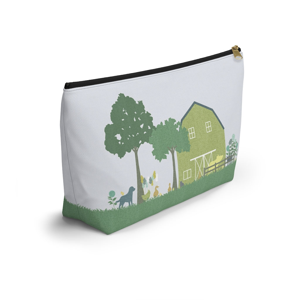 Barnyard Fun Accessory Pouch w T-bottom in Green