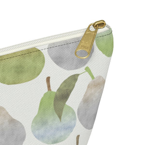 Watercolor Pears Accessory Pouch w T-bottom in Green