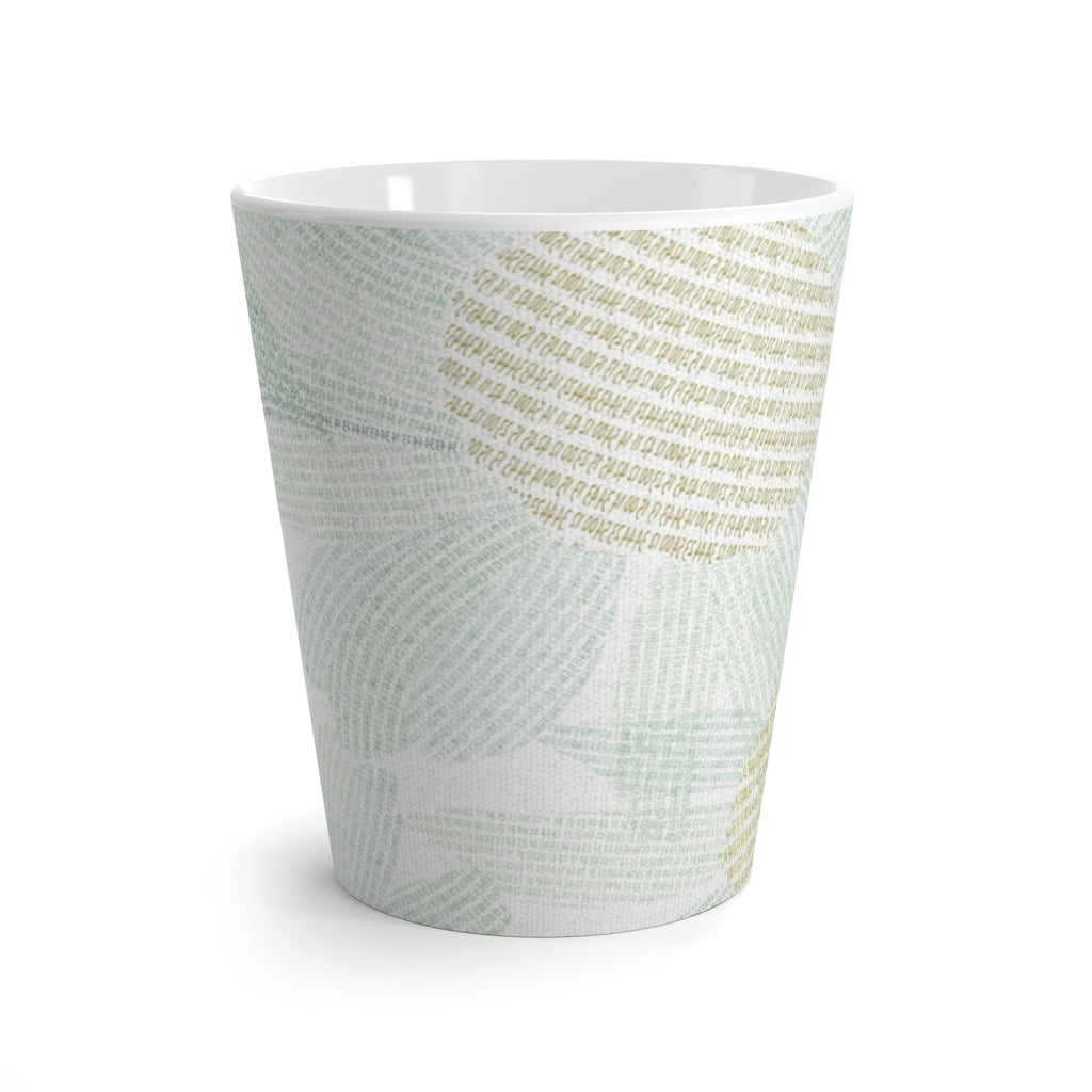 Daisy Chain Code Latte Mug in Aqua