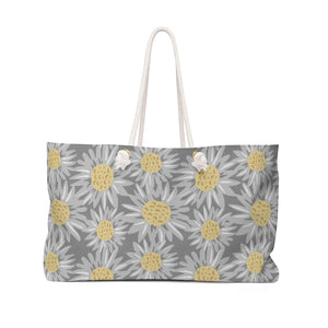 Floral Sunflower Weekender Bag in Gray