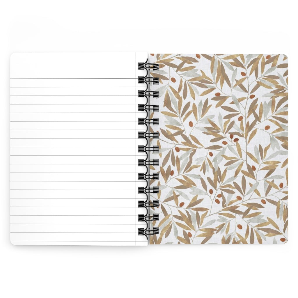 Olive Branch Spiral Bound Journal in Brown