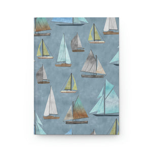 Watercolor Sailboats Hardcover Journal Matte in Light Blue