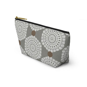 Lace Hexagon Accessory Pouch w T-bottom in Gray