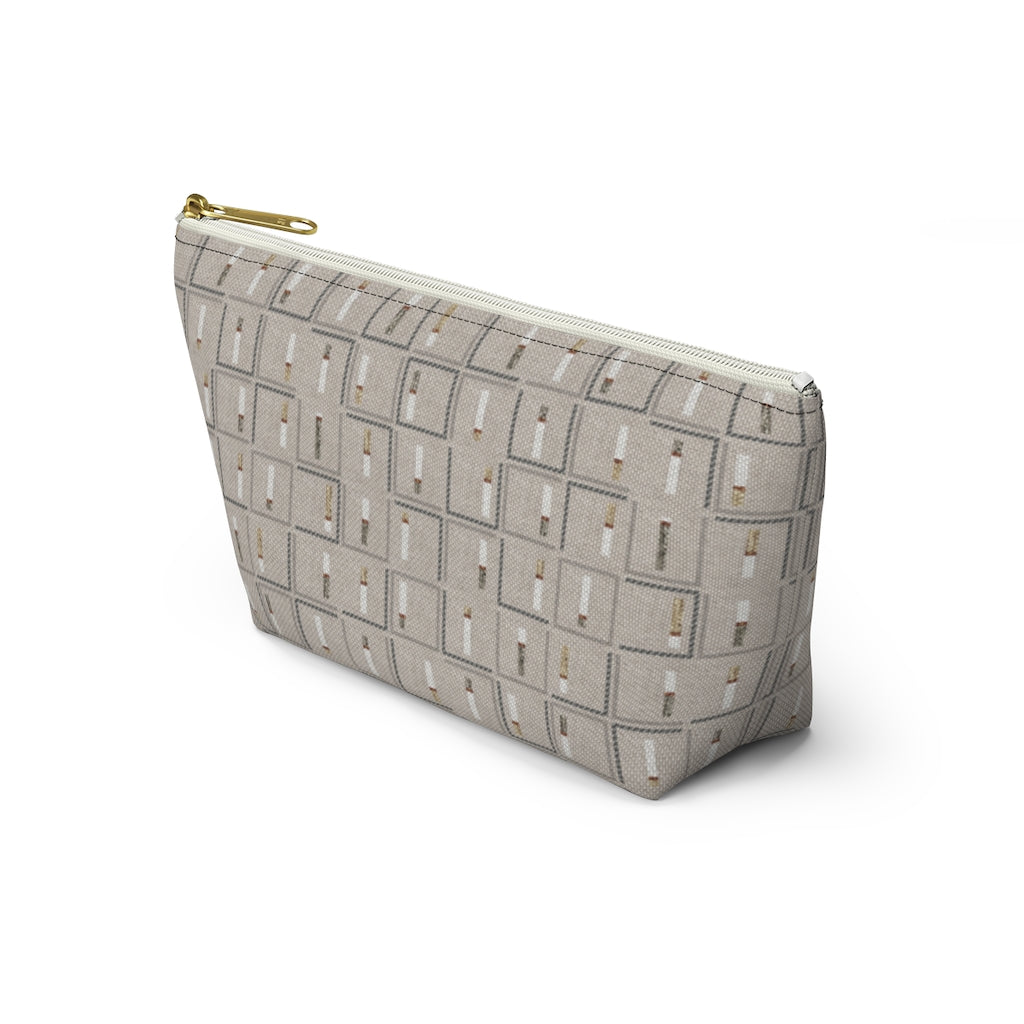 Pencil to Paper Accessory Pouch w T-bottom in Taupe