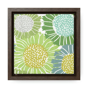 Sunflowers Framed Gallery Wrap Canvas in Green