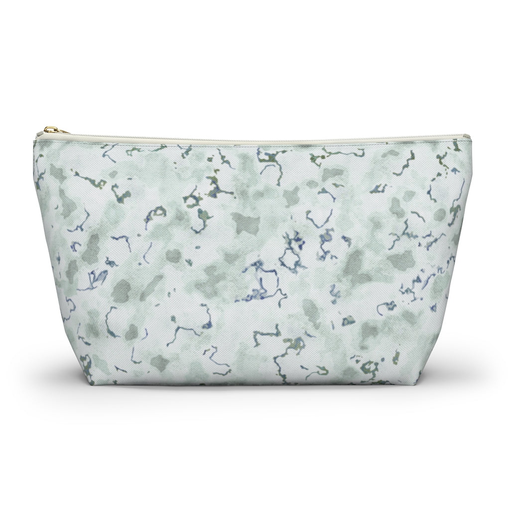 Carrara Marble Accessory Pouch w T-bottom in Blue
