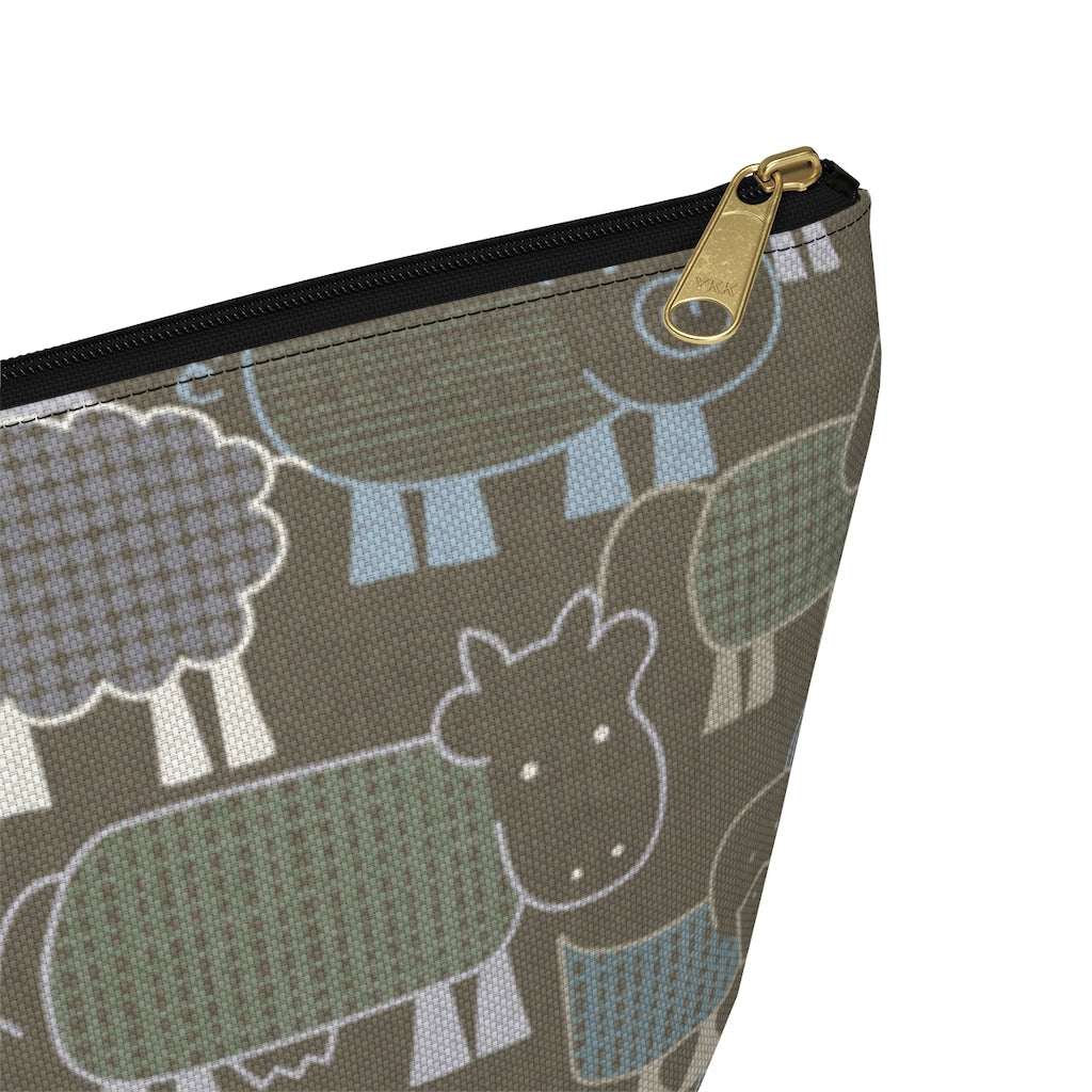 Animal Farm Accessory Pouch w T-bottom in Brown