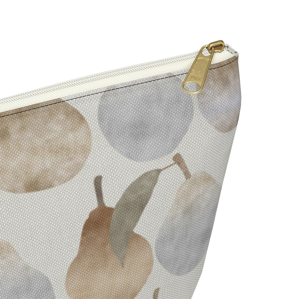 Watercolor Pears Accessory Pouch w T-bottom in Brown