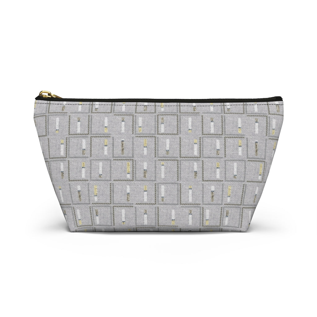 Pencil to Paper Accessory Pouch w T-bottom in Gray