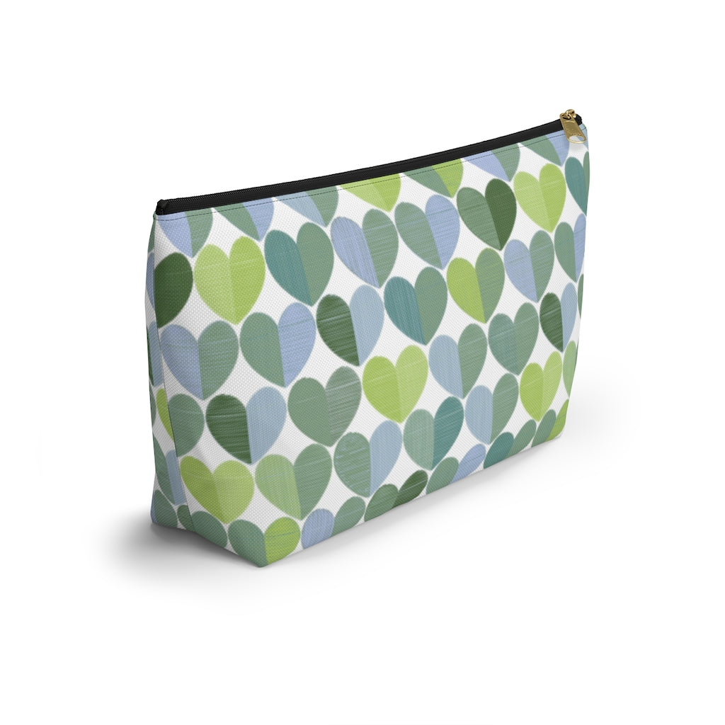 Love Accessory Pouch w T-bottom in Green