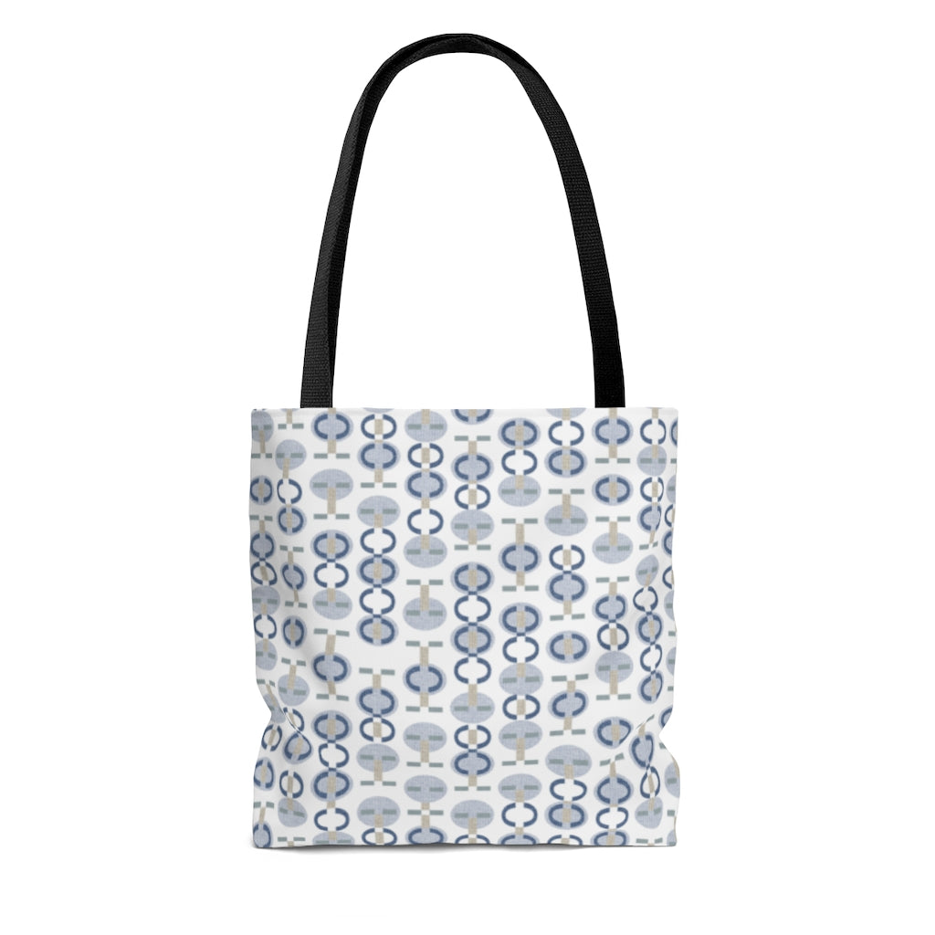Telegraph Code Tote Bag in Blue