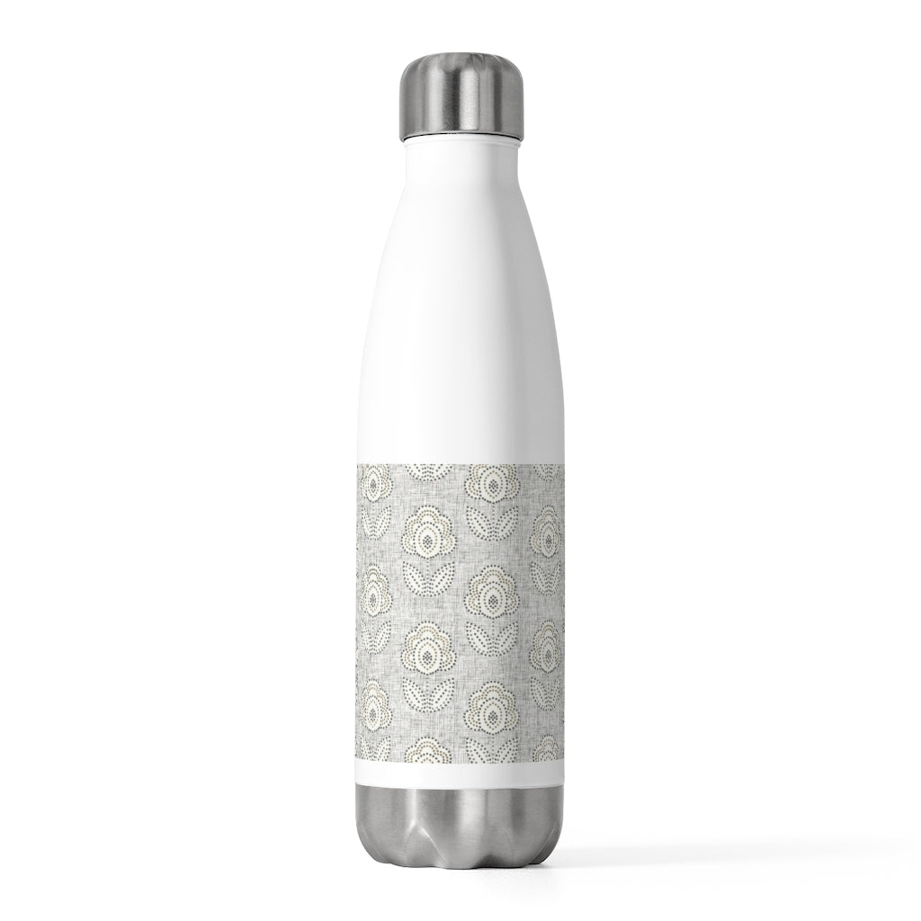 Pinpoint Floral 20oz Insulated Bottle in Gray
