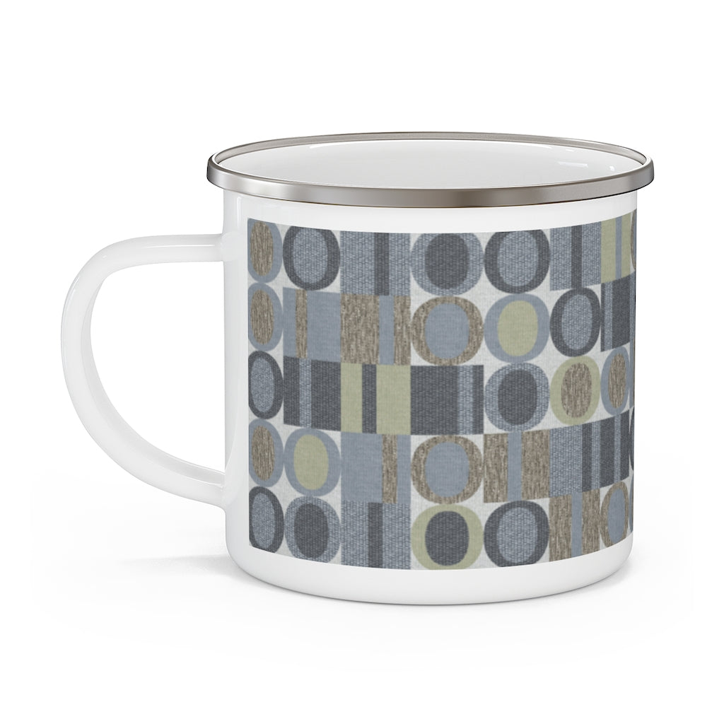 Five Languages Code Enamel Mug in Blue