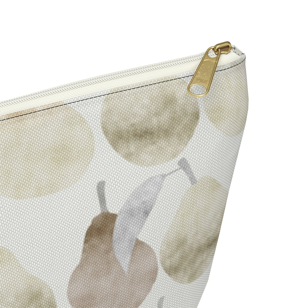 Watercolor Pears Accessory Pouch w T-bottom in Cream