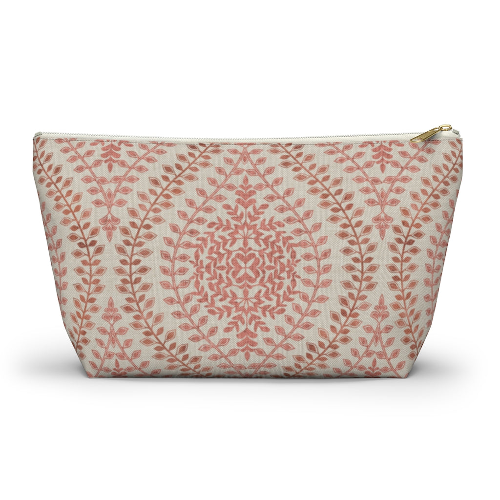 Mumbai Lace Accessory Pouch w T-bottom in Pink
