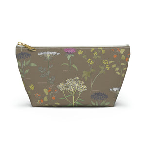 Healing Herbs Accessory Pouch w T-bottom in Brown