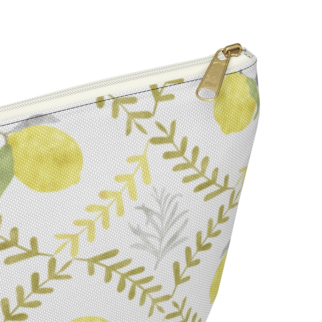 Lemon Tile Accessory Pouch w T-bottom in Yellow