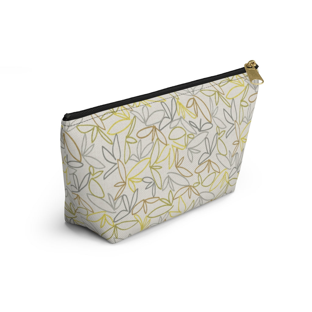 Sketch Leaf Accessory Pouch w T-bottom in Yellow