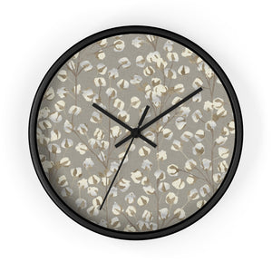 Cotton Branch Wall Clock in Brown