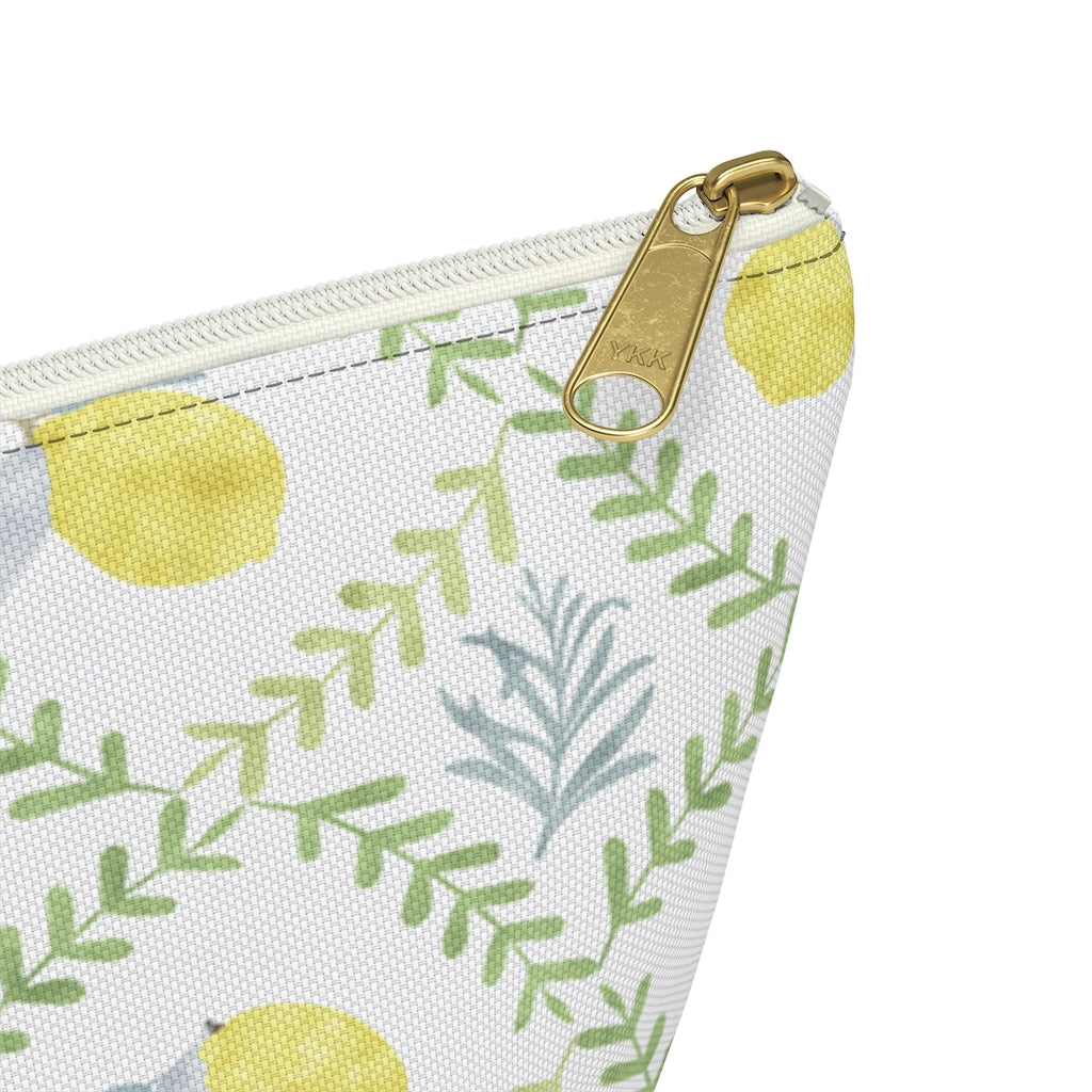 Lemon Tile Accessory Pouch w T-bottom in Green
