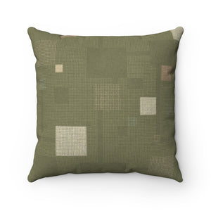 Block Party Square Throw Pillow in Green