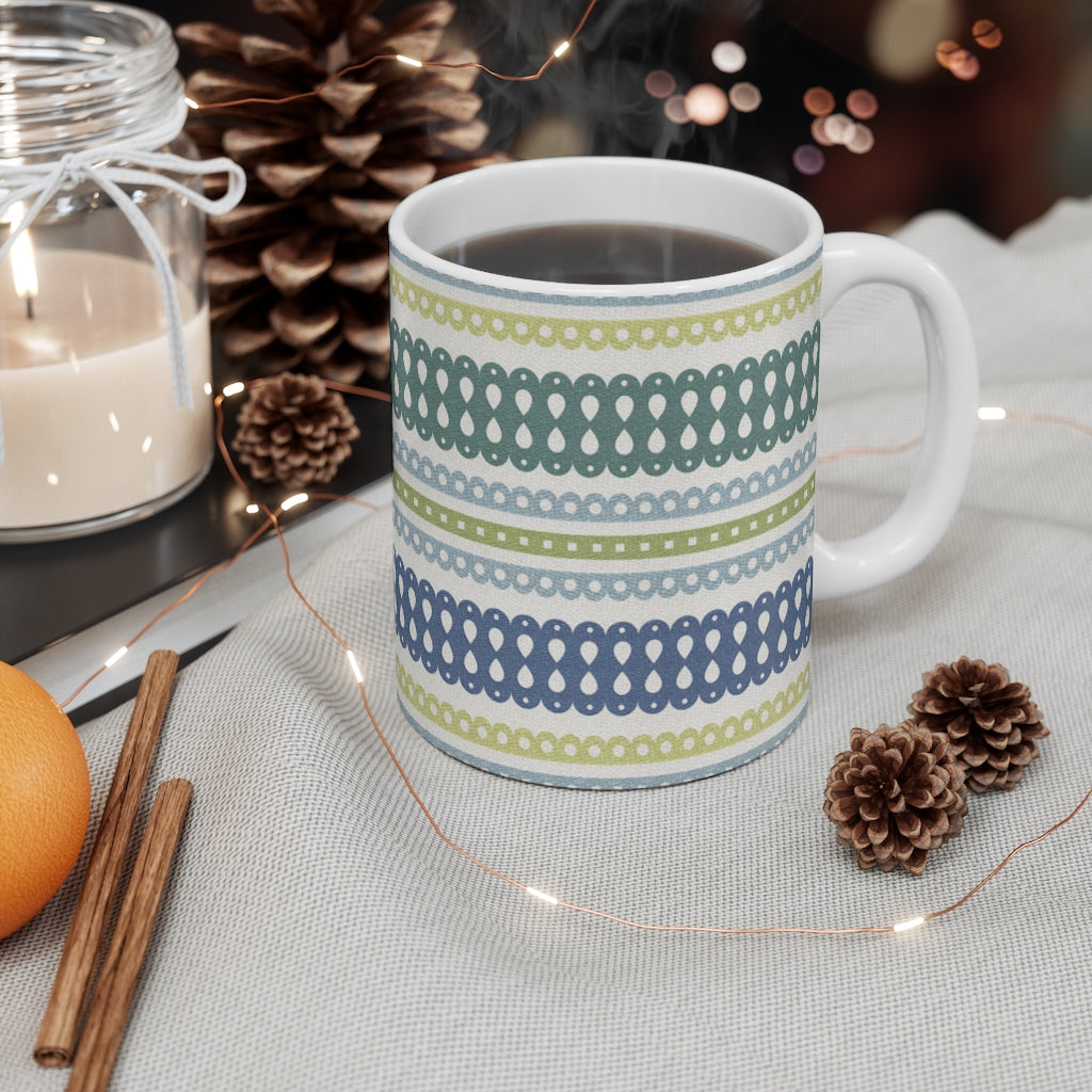 Ribbon Candy Mug in Green