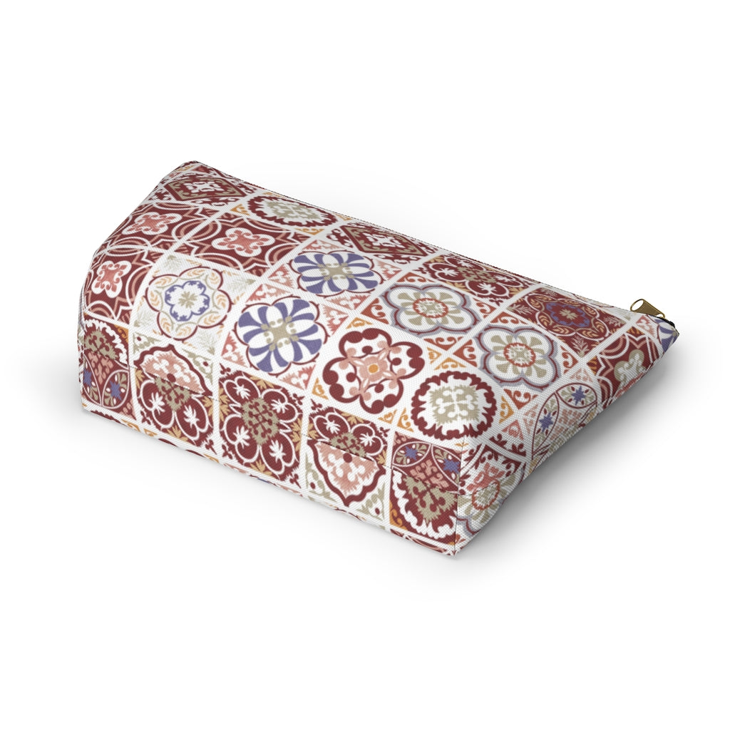 Seville Square Accessory Pouch w T-bottom in Red