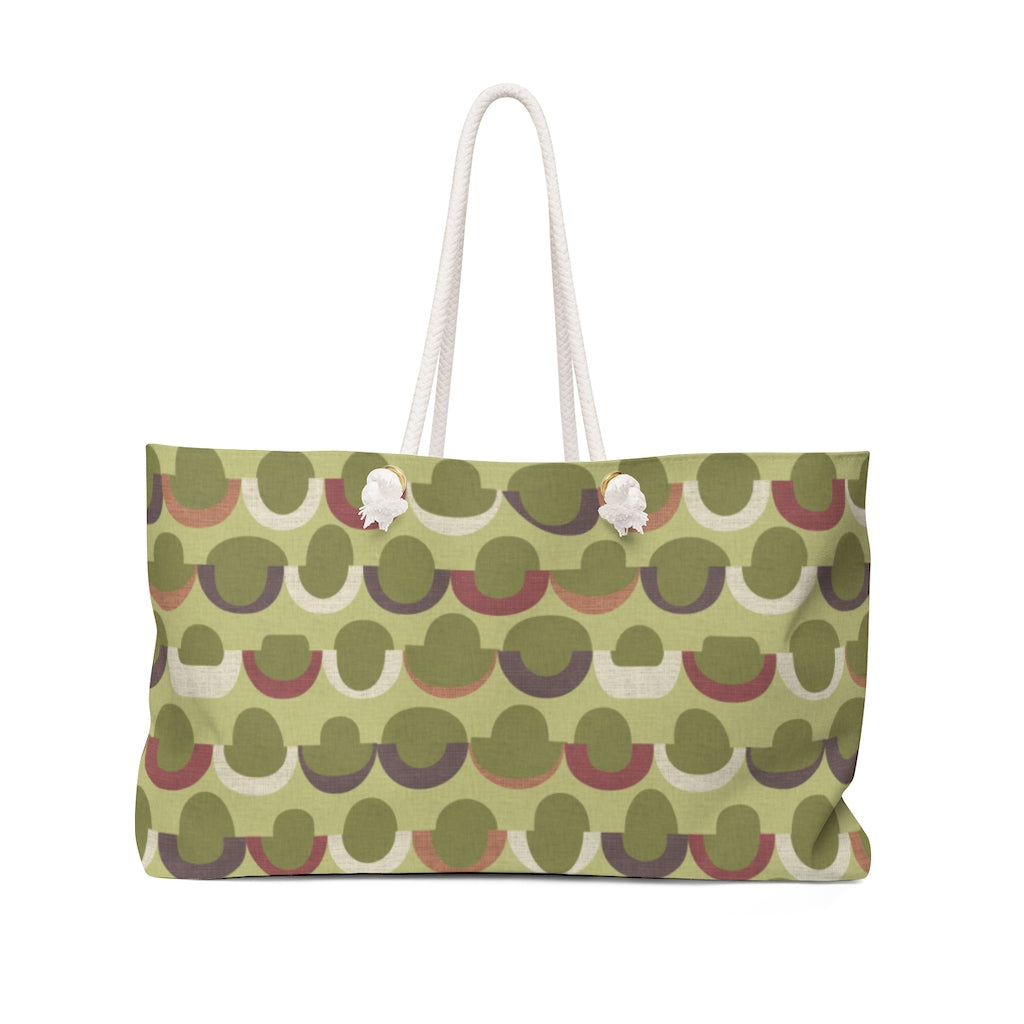 Half Moons Weekender Bag in Green