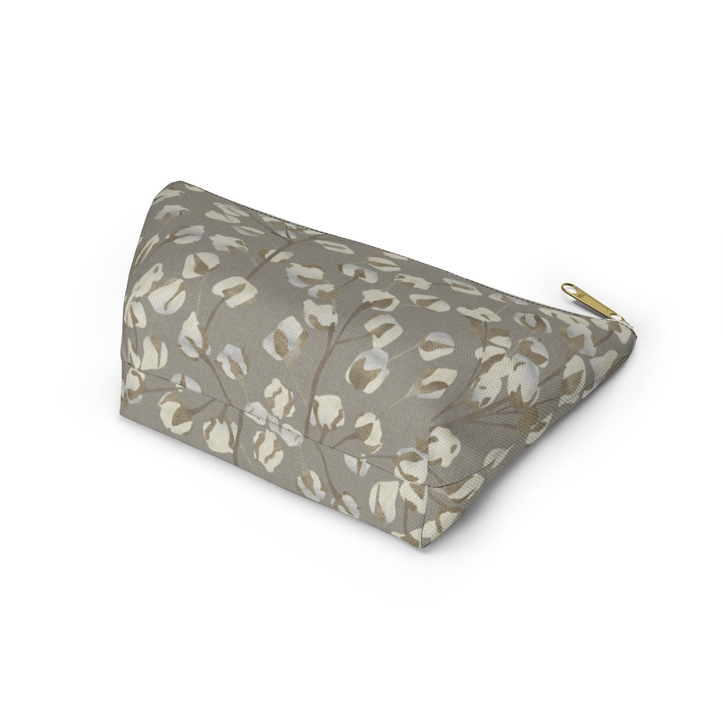 Cotton Branch Accessory Pouch w T-bottom in Brown