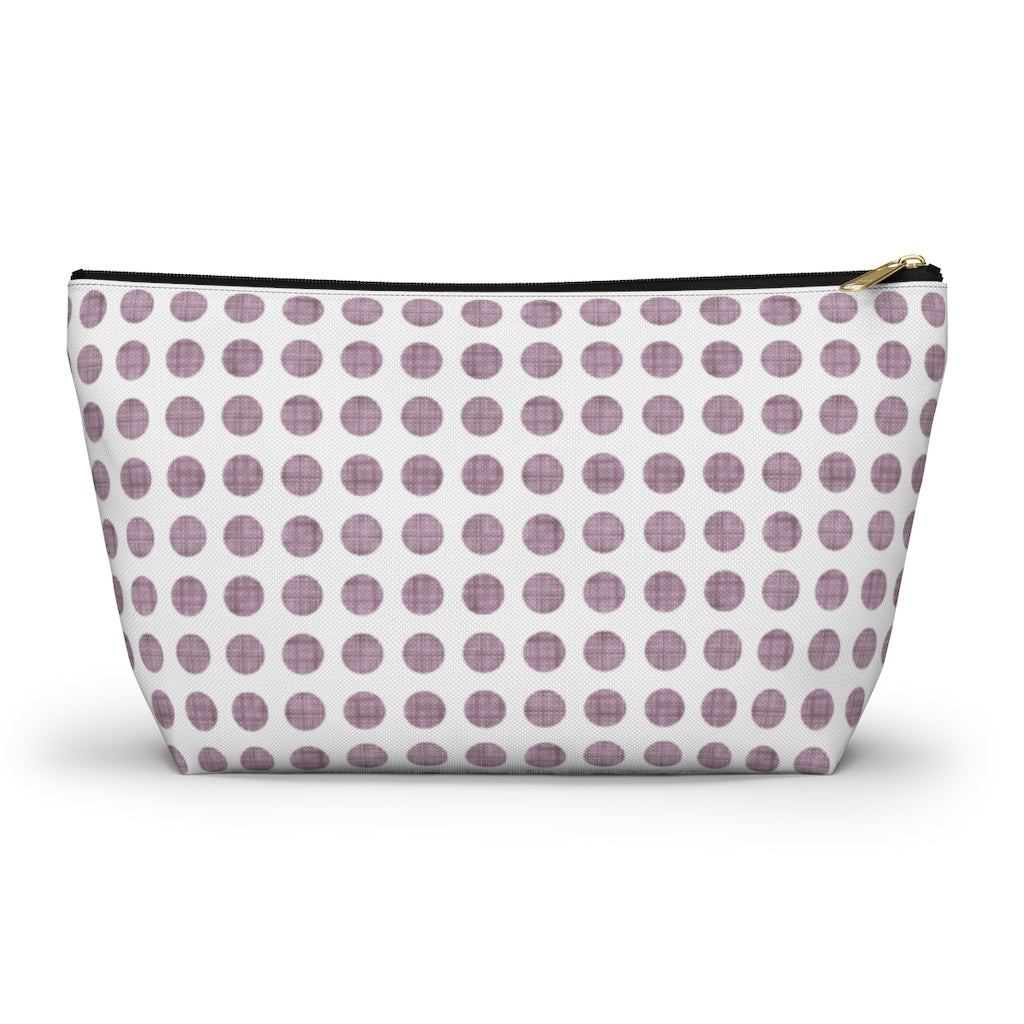 Textured Polka Dots Accessory Pouch w T-bottom in Purple