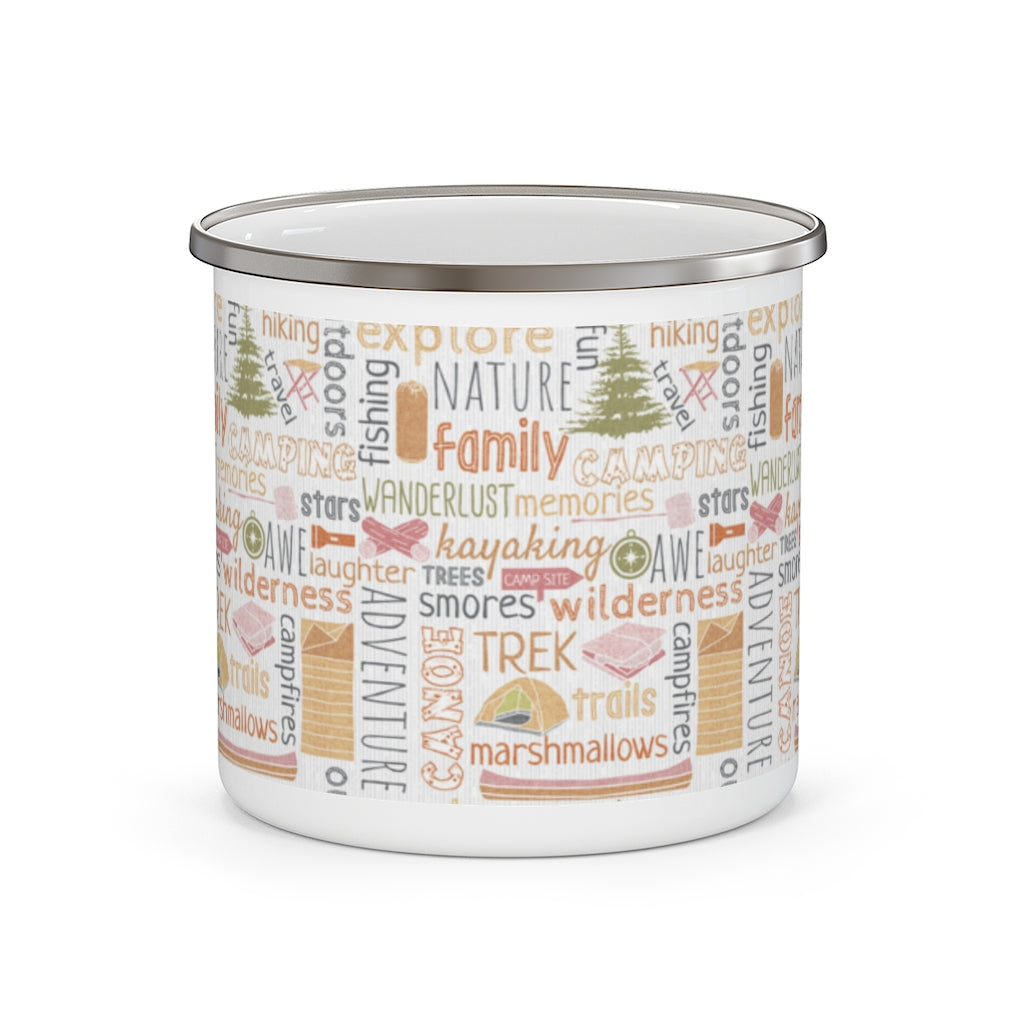 Camp Site Enamel Mug in Orange