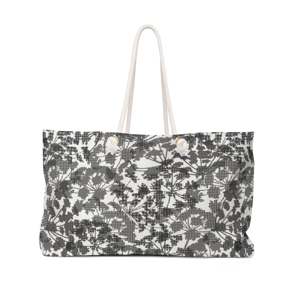 Floral Plaid Weekender Bag in Black