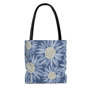 Floral Sunflower Tote Bag in Blue