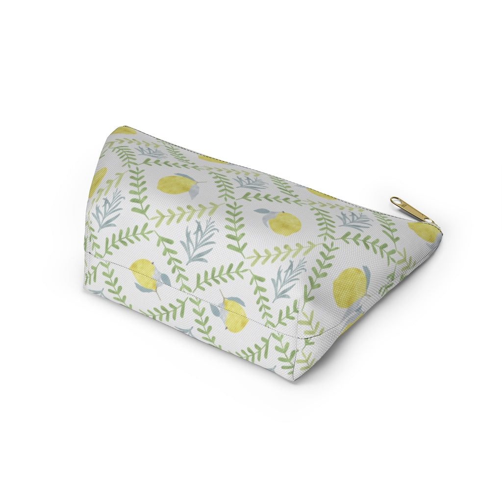 Lemon Tile Accessory Pouch w T-bottom in Green