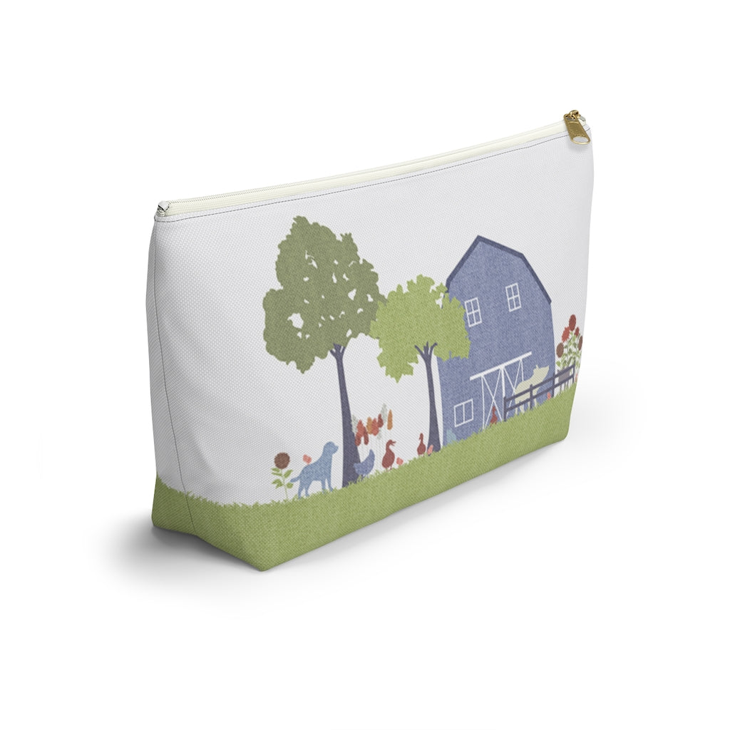 Barnyard Fun Accessory Pouch w T-bottom in Blue