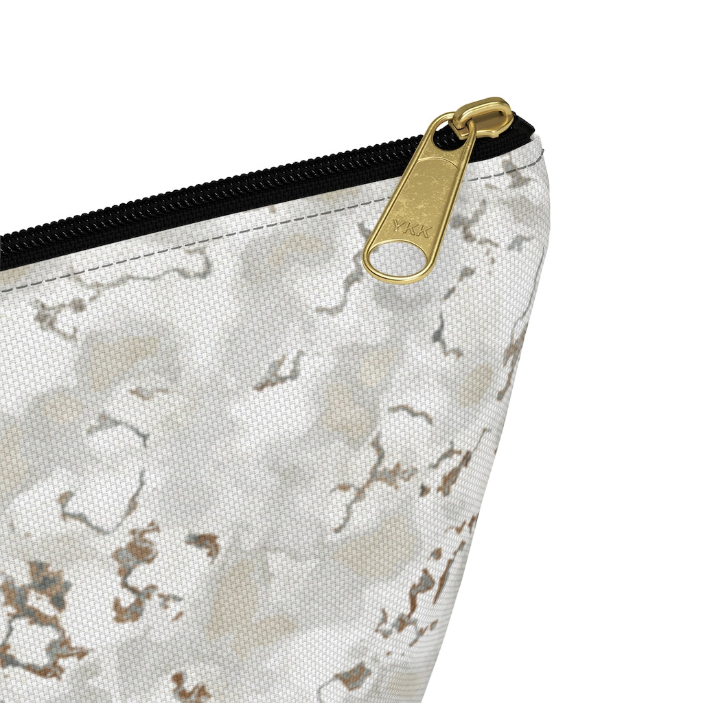 Carrara Marble Accessory Pouch w T-bottom in Brown