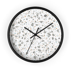 Glass Terrazzo Wall Clock in Gray