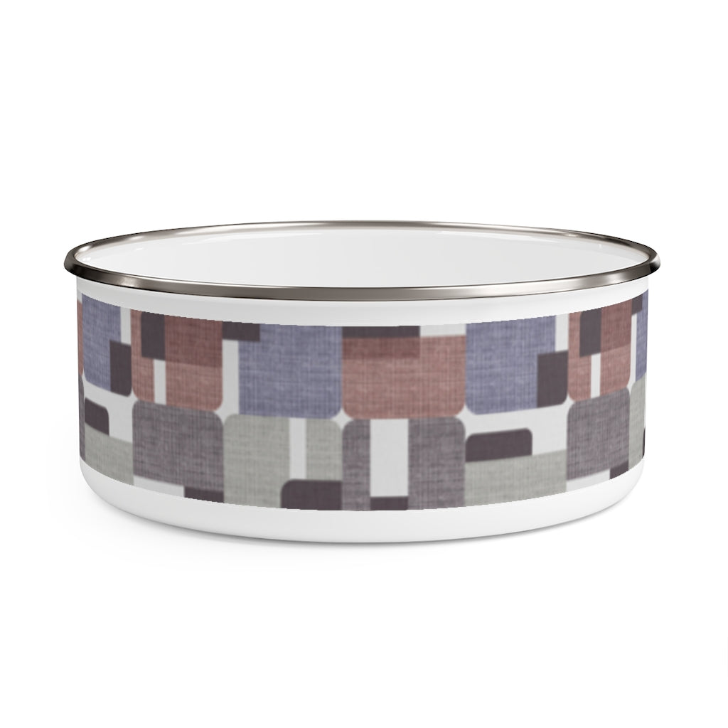 Woven Rectangle Triangle Enamel Bowl in Purple