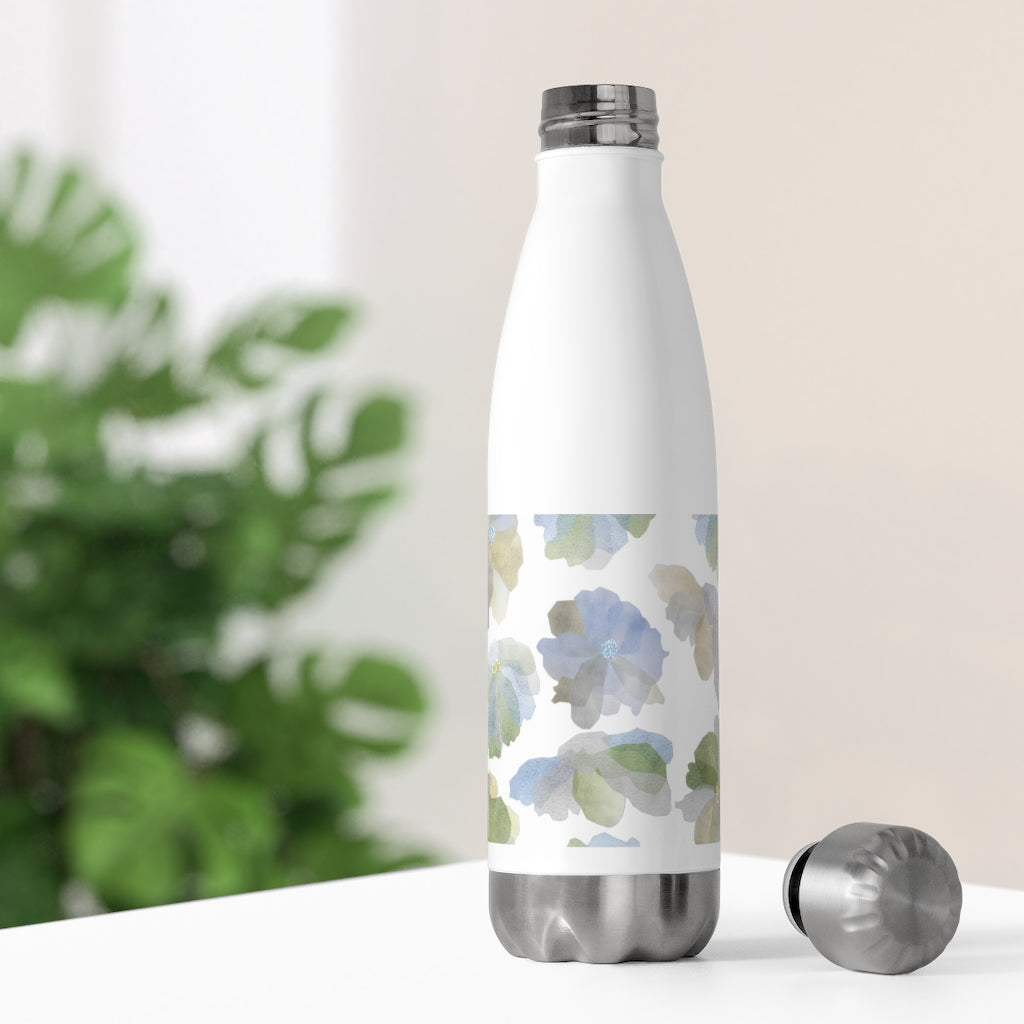 Watercolor Floral 20oz Insulated Bottle in Light Blue