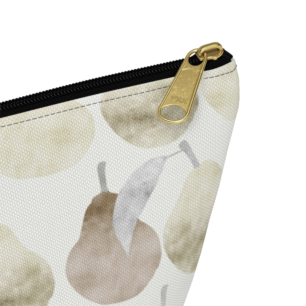 Watercolor Pears Accessory Pouch w T-bottom in Cream